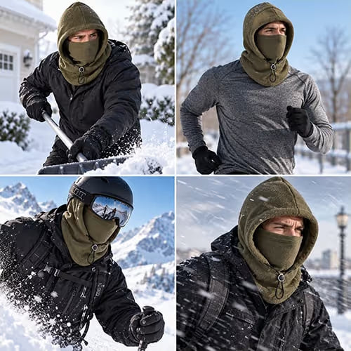❄Fleece Double Layer Integrated Mask Hat🧢