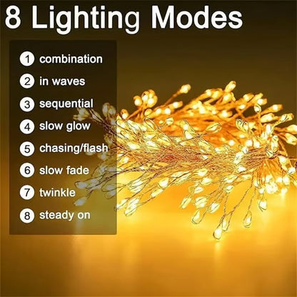 🎄Christmas LED Cluster Fairy Lights 🧚‍♀️LED Copper Wire Firecracker Light String🎁