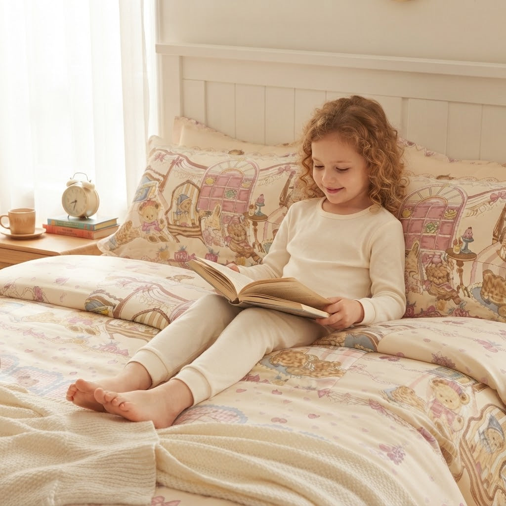 1 Pair Children's Cute Bear Printed Pillowcases