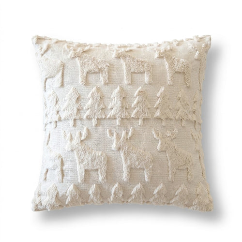 Christmas Reindeer & Pine Tree Cushion Cover