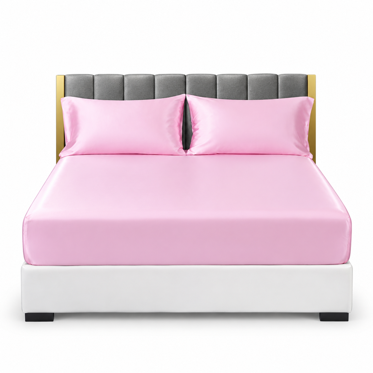 Blush Pink Silky Satin Fitted Sheet – Luxuriously Smooth & Elegant